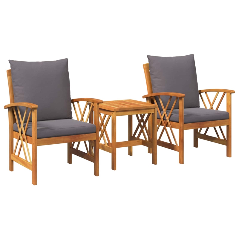 Afuera Living Contemporary Solid Acacia Wood Sofa Set in Natural
