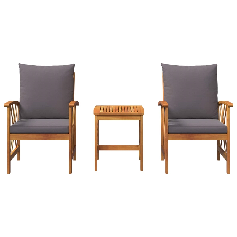 Afuera Living Contemporary Solid Acacia Wood Sofa Set in Natural