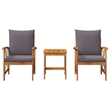 Afuera Living Contemporary Solid Acacia Wood Sofa Set in Natural