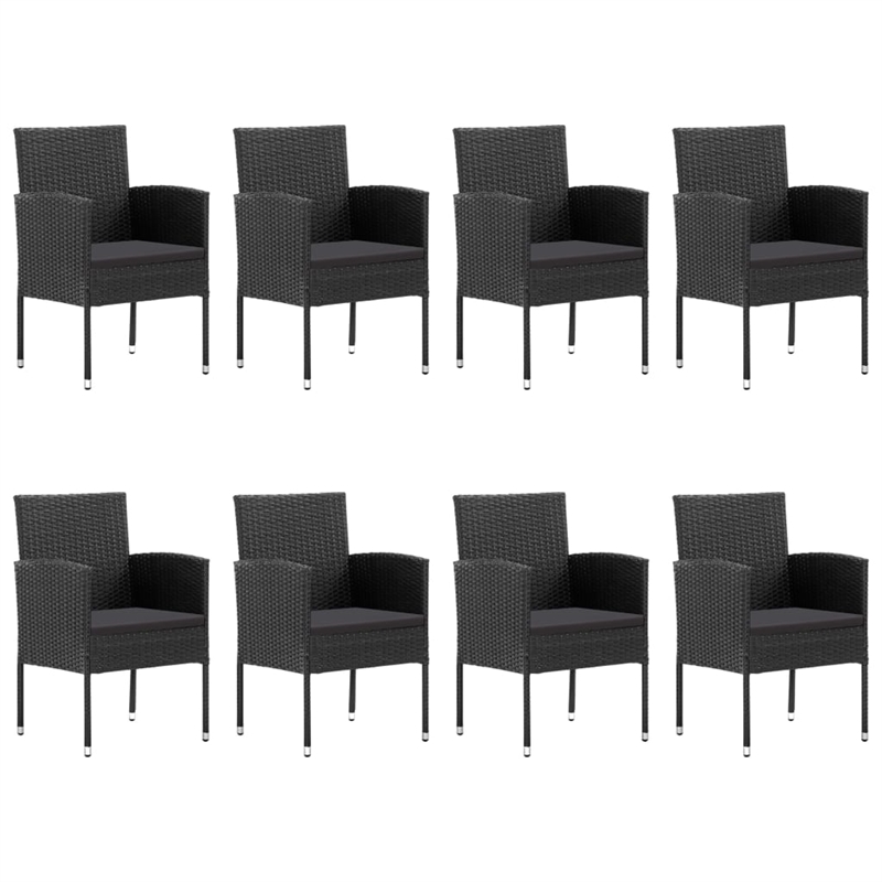 Afuera Living Contemporary Solid Acacia Wood Dining Set in Black