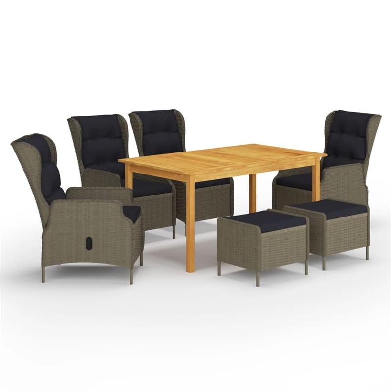 Afuera Living Contemporary Solid Wood Garden Dining Set in Brown