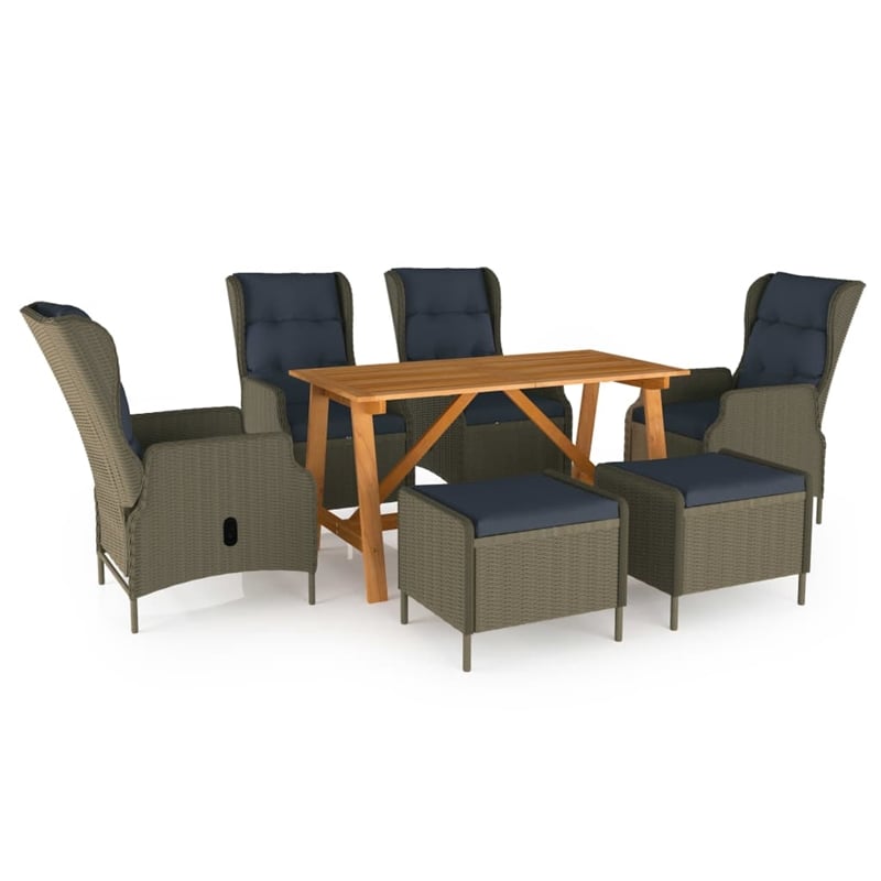 Afuera Living Contemporary Solid Wood Garden Dining Set in Brown