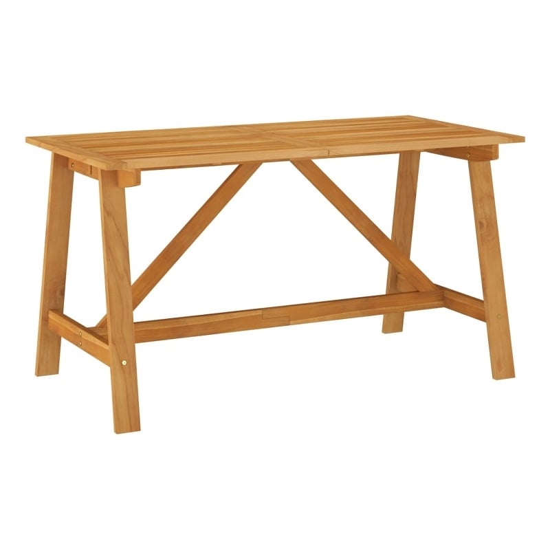 Afuera Living Contemporary Solid Wood Garden Dining Set in Brown