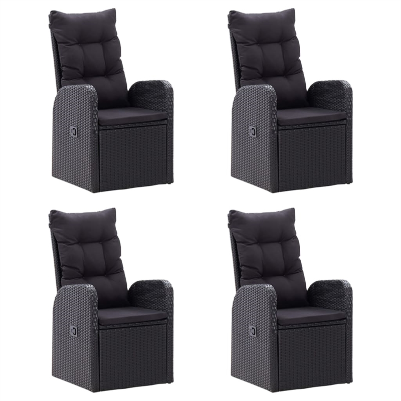 Afuera Living Contemporary Solid Wood Outdoor Dining Set in Black