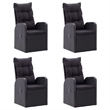 Afuera Living Contemporary Solid Wood Outdoor Dining Set in Black