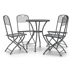 Afuera Living Expanded Metal Mesh With E-Coating Garden Dining Set in Anthracite