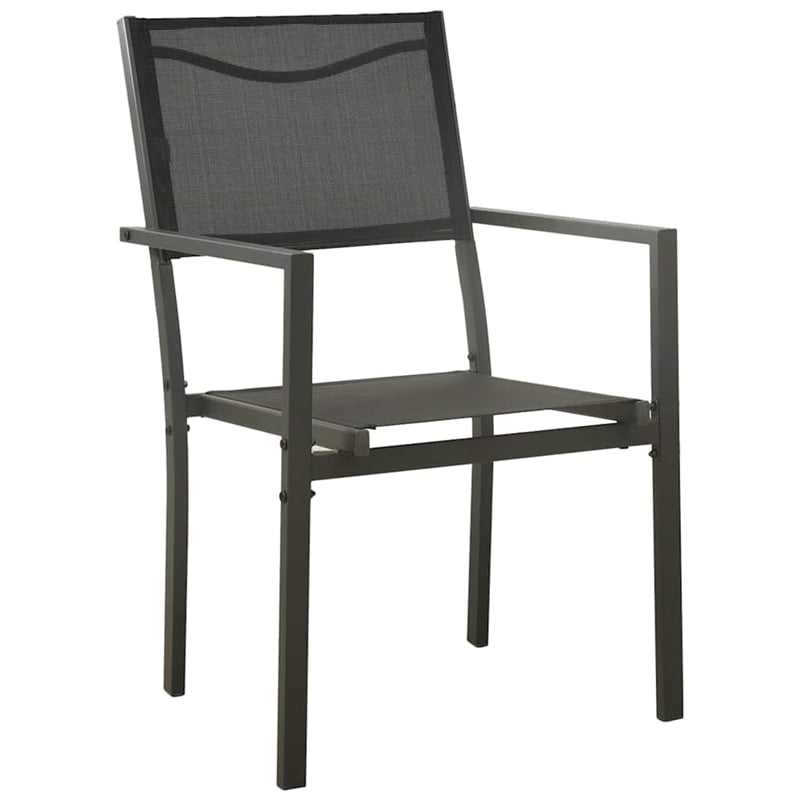 Afuera Living Powder-Coated Steel Large Durable Outdoor Dining Set in Anthracite