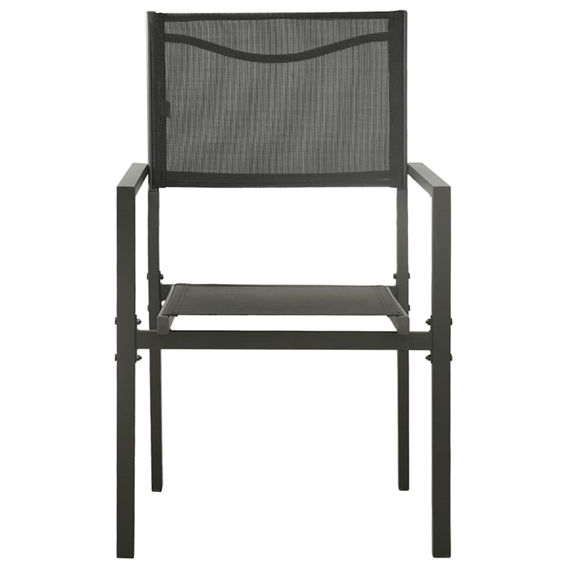 Afuera Living Powder-Coated Steel Large Durable Outdoor Dining Set in Anthracite