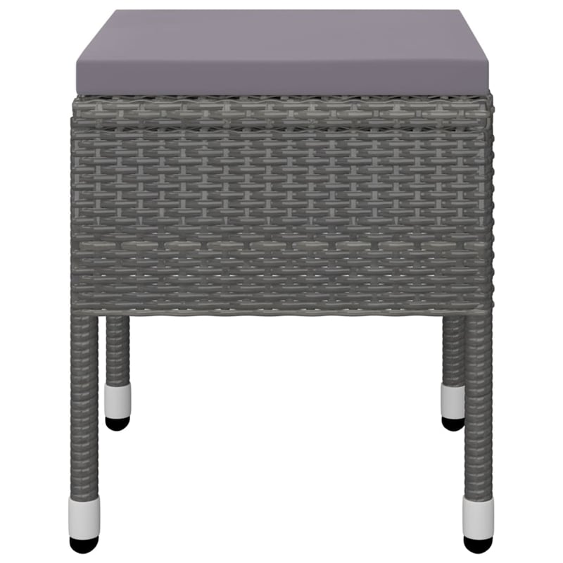 Afuera Living Solid Acacia Wood/Powder-Coated Steel/PE Rattan Dining Set in Gray