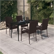 Afuera Living PE Rattan 5 Piece Set Durable Garden Dining Set in Brown and Black