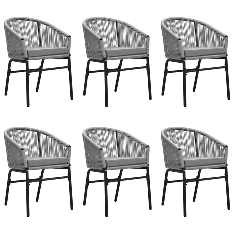 Afuera Living Powder-Coated Steel 7 Piece Set Durable Garden Dining Set in Black