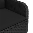 Afuera Living Garden Dining Set in Black Poly Rattan/Steel/Acacia Wood/Polyester