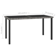 Afuera Living Dining Set in Gray and Black Poly Rattan/Powder-Coated Steel/Glass