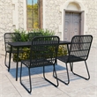 Afuera Living Dining Set in Black Poly Rattan Large Stackable Outdoor Dining Set
