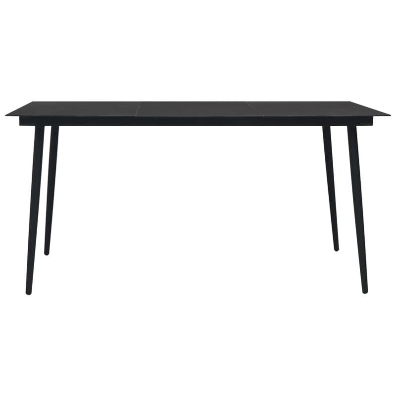 Afuera Living Dining Set in Black Poly Rattan Large Stackable Outdoor Dining Set