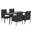 Afuera Living PE Rattan Large Durable Garden Dining Set in Black and Cream White