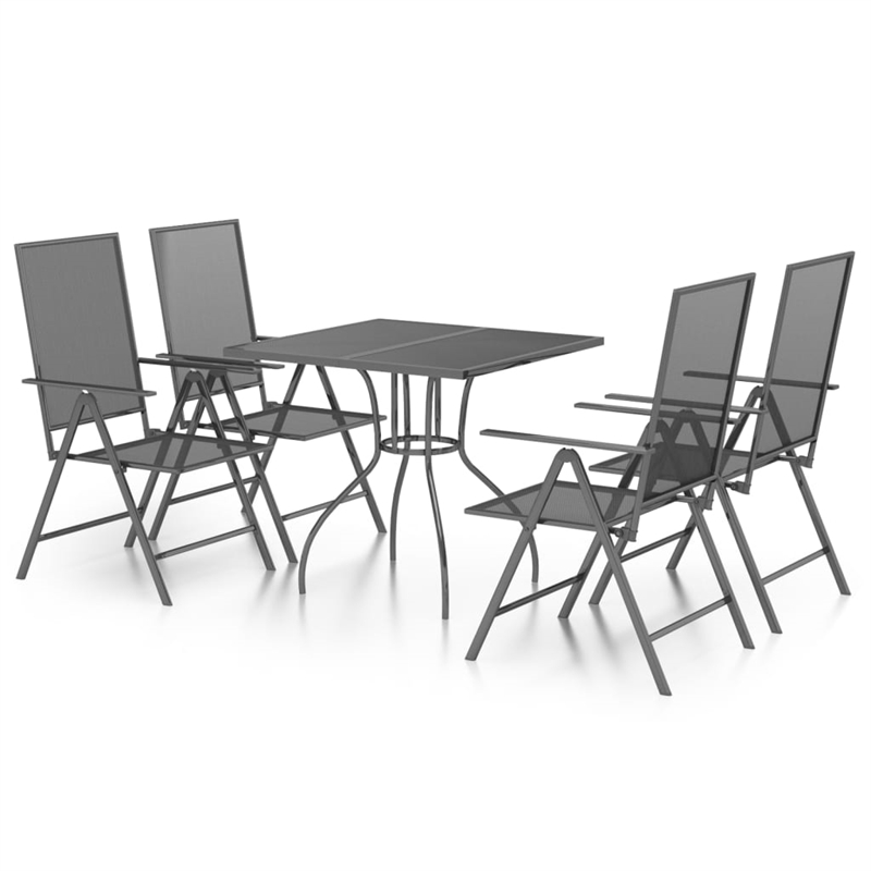 Afuera Living Steel Medium Foldable Garden Dining Set in Anthracite/Gray