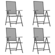 Afuera Living Steel Medium Foldable Garden Dining Set in Anthracite/Gray