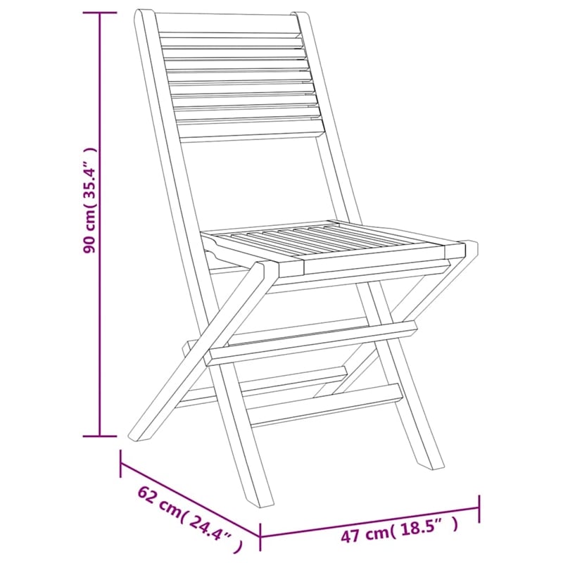 Afuera Living Solid Teak Wood Medium Foldable Garden Dining Set in Brown