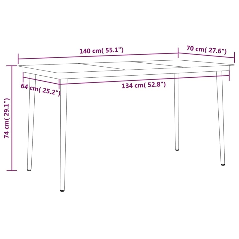 Afuera Living Powder-Coated Steel & PE Rattan Garden Dining Set in Black