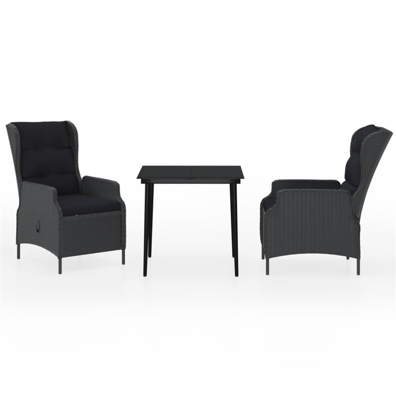 Afuera Living Powder-Coated Steel Compact Garden Dining Set in Dark Gray