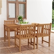 Afuera Living 5 Piece Solid Teak Wood Durable Garden Dining Set in Brown