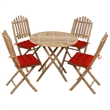 Afuera Living Patio Dining Set Bamboo Bamboo/Polyester Medium - Set of 4