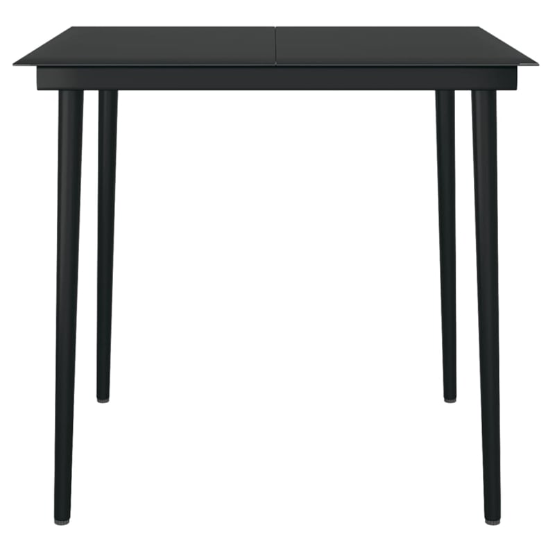 Afuera Living Powder-Coated Steel & PE Rattan Garden Dining Set in Black