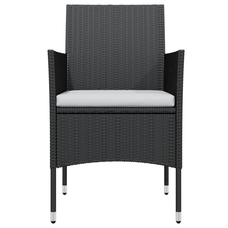 Afuera Living PE Rattan & Powder-Coated Steel Garden Dining Set in Black