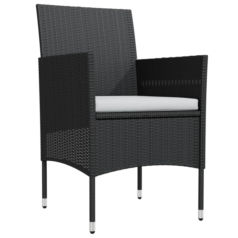 Afuera Living PE Rattan & Powder-Coated Steel Garden Dining Set in Black