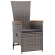 Afuera Living Solid Acacia Wood & Powder-Coated Steel Dining Set in Gray