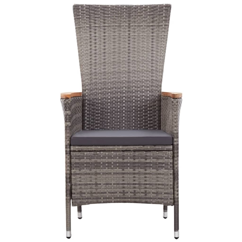 Afuera Living Solid Acacia Wood & Powder-Coated Steel Dining Set in Gray