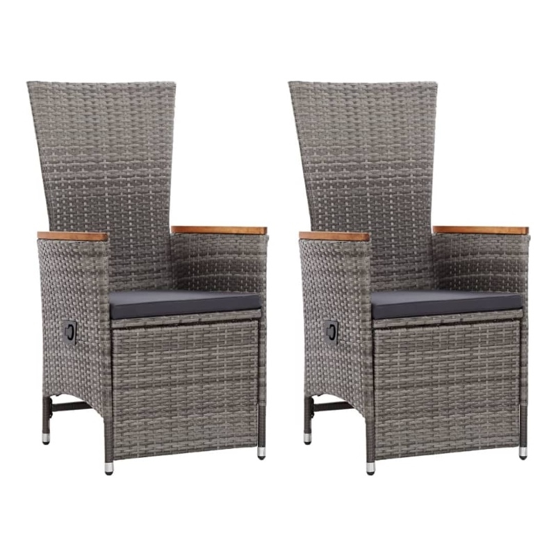 Afuera Living Solid Acacia Wood & Powder-Coated Steel Dining Set in Gray