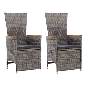 Afuera Living Solid Acacia Wood & Powder-Coated Steel Dining Set in Gray