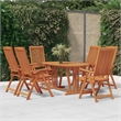 Afuera Living Solid Eucalyptus Wood Large Garden Dining Set Reddish-Brown