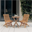 Afuera Living Solid Teak Wood Compact Foldable Garden Dining Set in Brown
