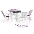 Afuera Living Solid Teak Wood Medium Foldable Outdoor Dining Set in Brown