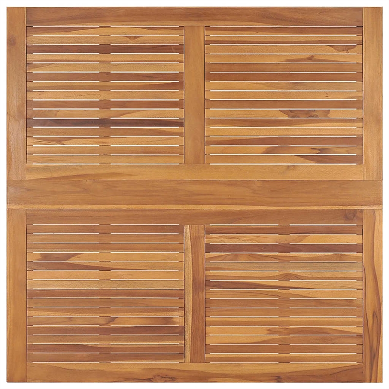 Afuera Living Solid Teak Wood Medium Foldable Outdoor Dining Set in Brown
