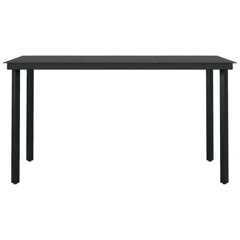 Afuera Living Powder-Coated Steel & PVC Hollow Rattan Dining Set in Black