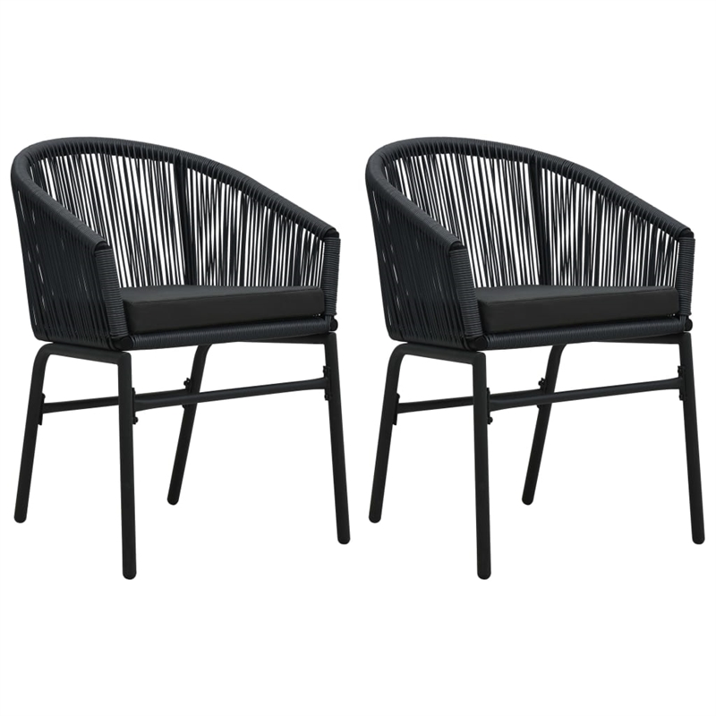 Afuera Living Powder-Coated Steel & PVC Rattan Garden Dining Set in Black