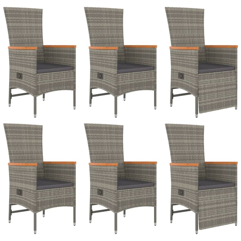 Afuera Living Powder-Coated Steel & Acacia Wood Garden Dining Set in Gray