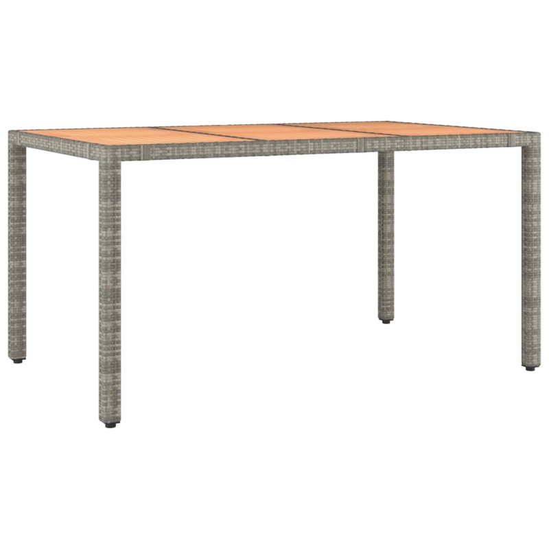 Afuera Living Powder-Coated Steel & Acacia Wood Garden Dining Set in Gray