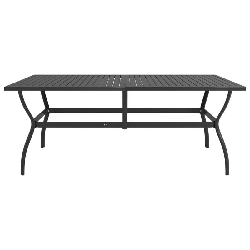 Afuera Living Dining Set in Anthracite/Gray Powder-Coated Steel/Textilene