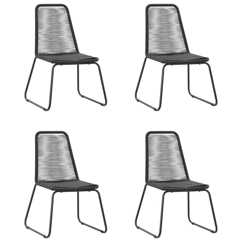 Afuera Living PVC Rattan/Powder-Coated Steel/Aluminum Dining Set in Black
