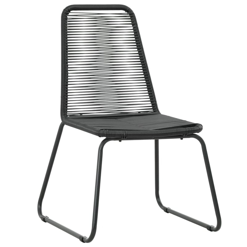 Afuera Living PVC Rattan/Aluminum/Powder-Coated Steel Dining Set in Black