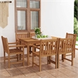 Afuera Living Fine Sanded Teak Hardwood Garden Dining Set in Natural Teak