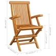 Afuera Living 5 Piece Solid Teak Wood Foldable Outdoor Dining Set in Teak