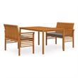 Afuera Living Solid Acacia Wood/Polyester Outdoor Dining Set in Dark Gray
