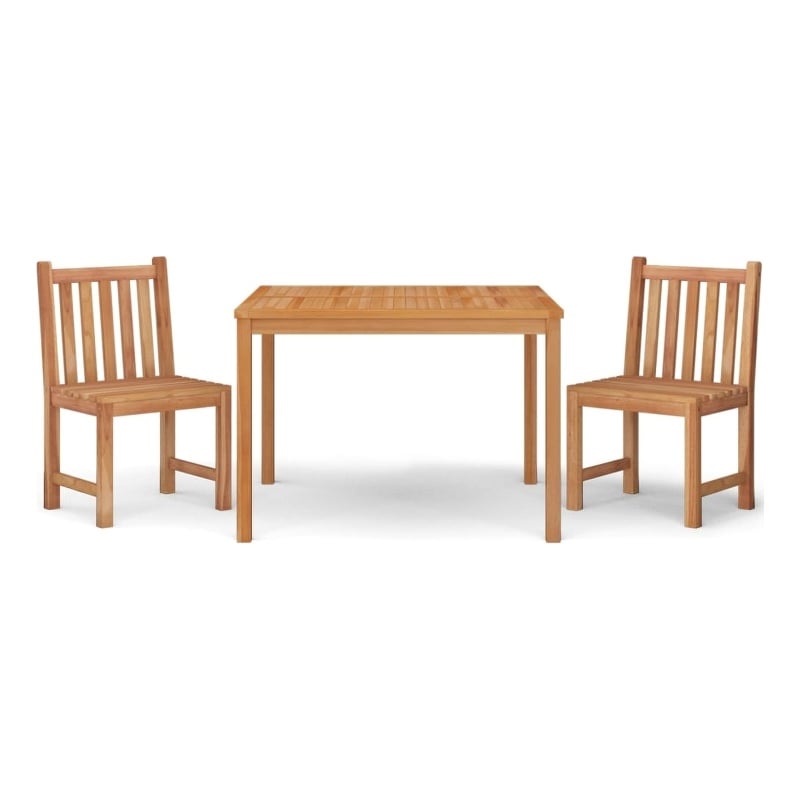 Afuera Living Solid Teak Wood Standard Durable Garden Dining Set in Brown