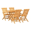 Afuera Living Solid Teak Wood Medium Folding Garden Dining Set Teak/Brown